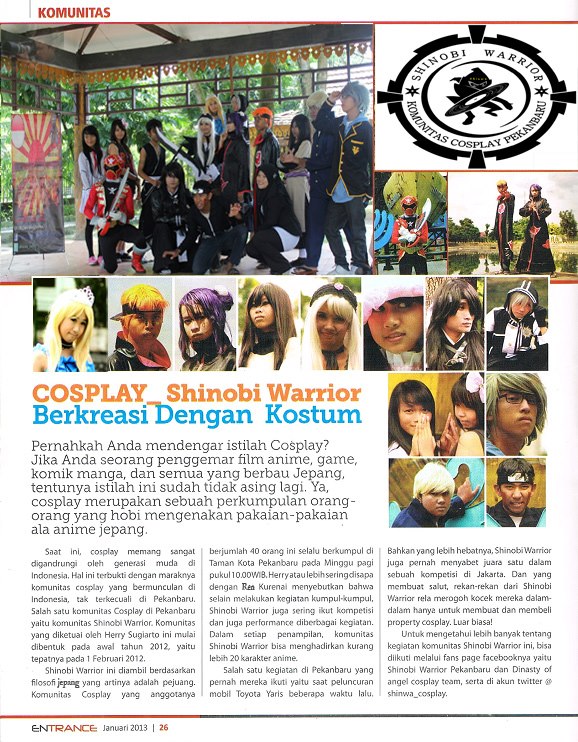8. Dalam peliputan majalah Entrance